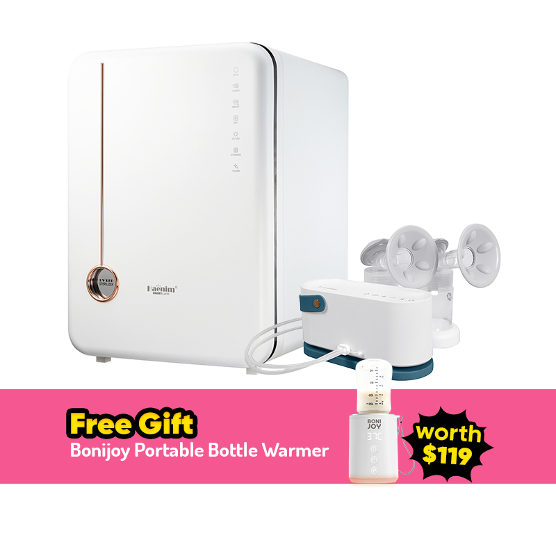 Bundle Deal: Haenim 4G+ Classic UV Steriliser + (White Peacock Green) Haenim NexusFit 7X Breast Pump + FREE GIFT